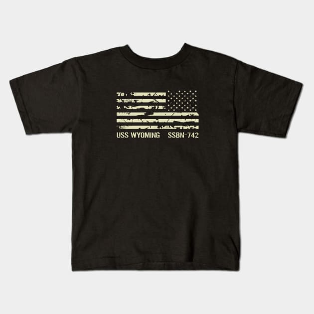 USS Wyoming Kids T-Shirt by Jared S Davies